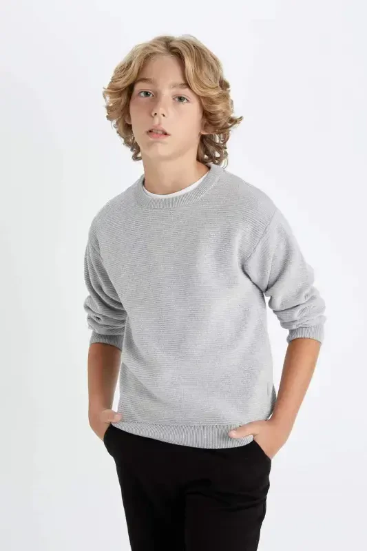 Boys Bicycle Neck Knit Sweater C8617A824WN - 4