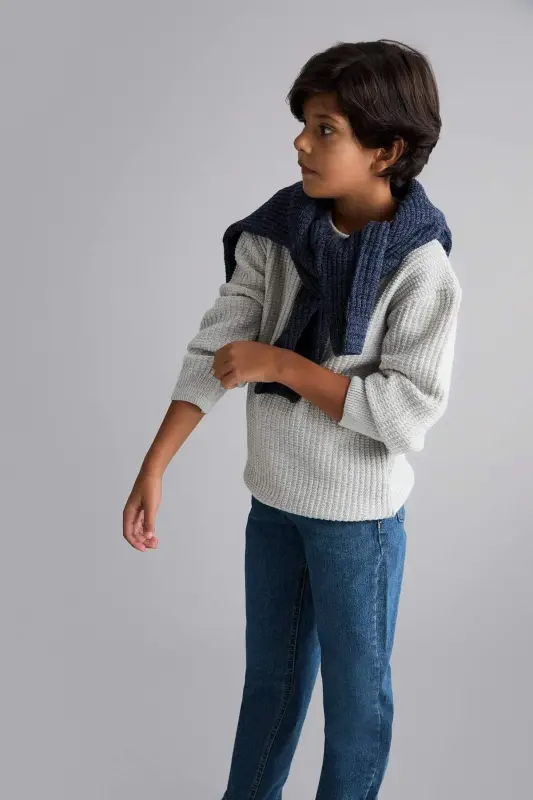 Boys' Bicycle Neck Knit Sweater C9468A824AU - DEFACTO