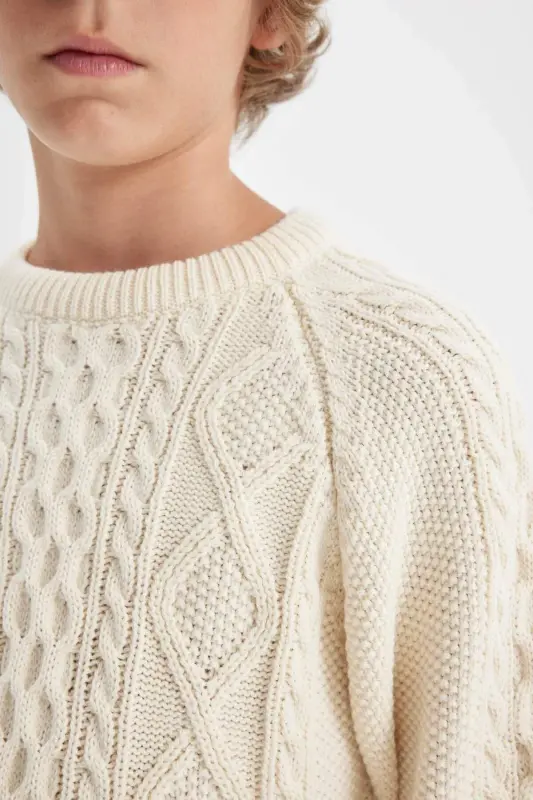 Boys' Bicycle Neck Knit Sweater D0320A824WN - 5