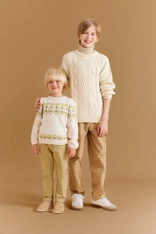 Boys' Bicycle Neck Knit Sweater D0320A824WN - 7