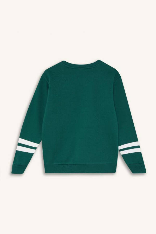 Boys Bicycle Neck Printed Sweatshirt Dark Green - 9