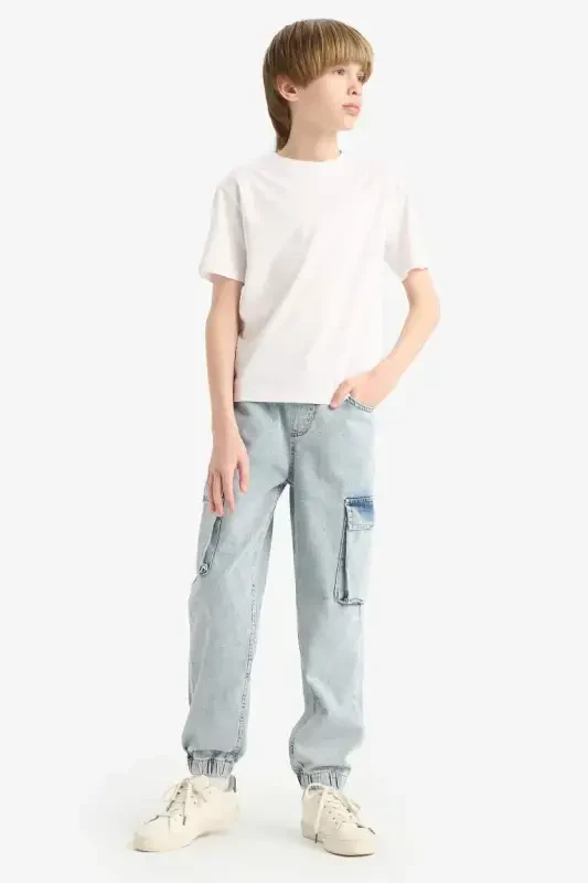 Boys' Bicycle Neck Short Sleeve T-Shirt White - 2