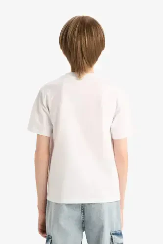 Boys' Bicycle Neck Short Sleeve T-Shirt White - 6