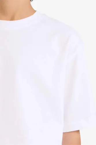 Boys' Bicycle Neck Short Sleeve T-Shirt White - 4