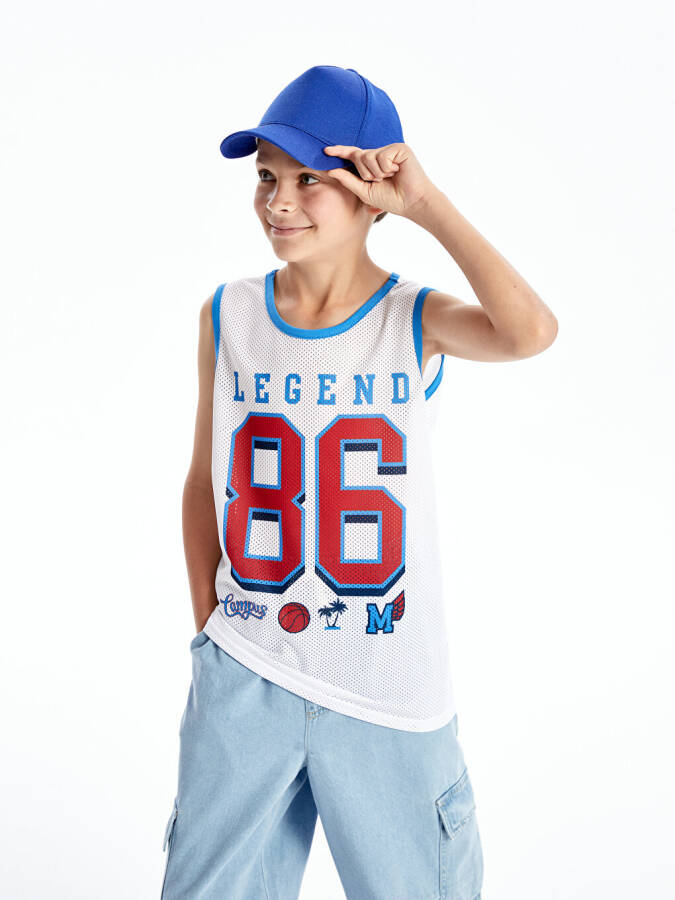 Boy's Bike Collar Printed Tank Top - 7