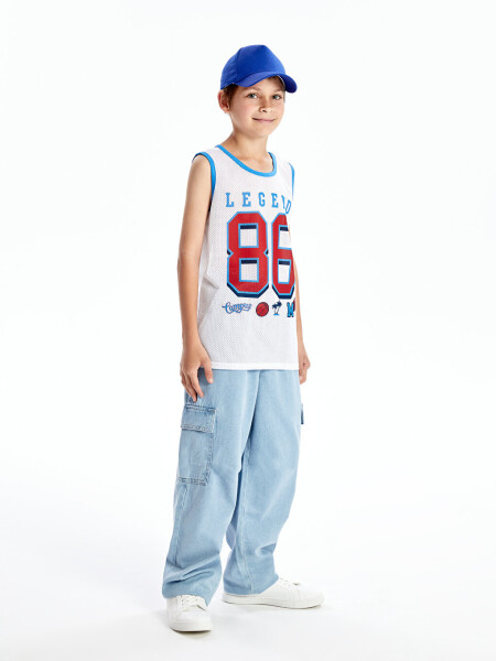 Boy's Bike Collar Printed Tank Top - 9