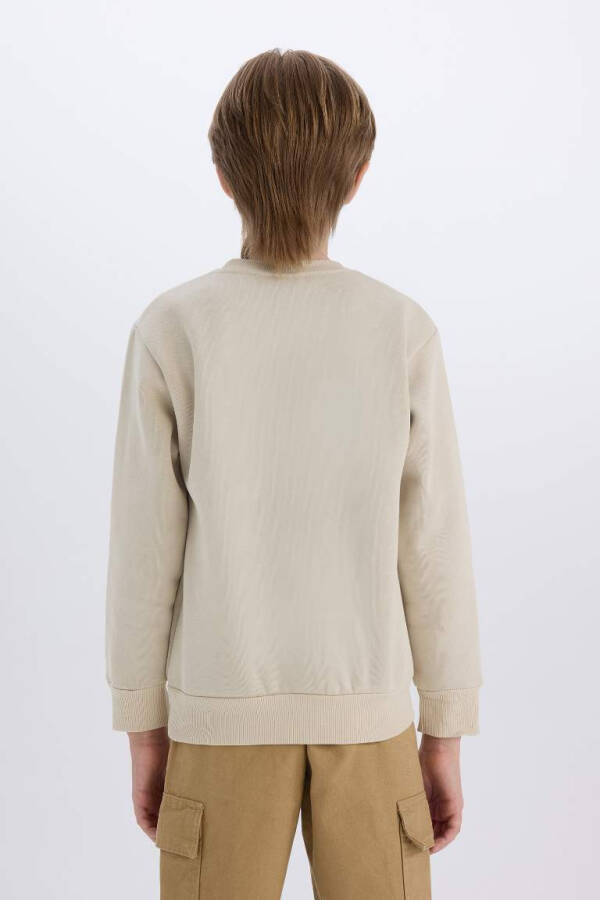 Boys Bike Crewneck Sweatshirt in Beige - 6