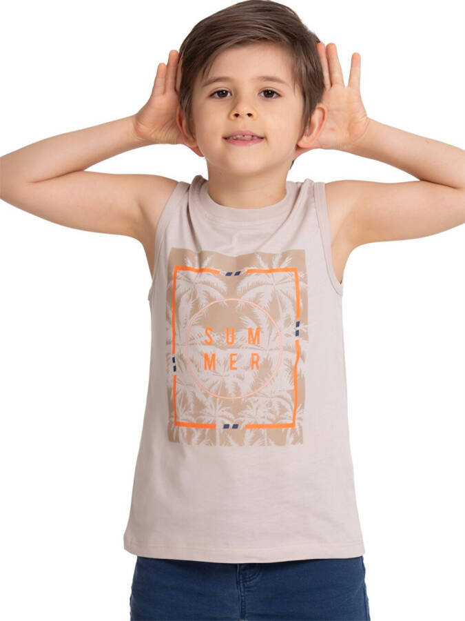 Boy's Bike Neck Printed Tank Top - 9