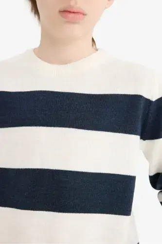 Boys' Bike Neck Striped Sweater C1710A824AU - 5