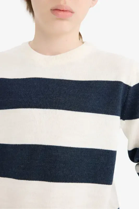 Boys' Bike Neck Striped Sweater C1710A824AU - 5