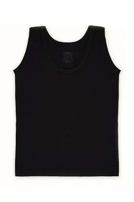 Boys Black 3-Pack Tank Tops 100% Cotton Jersey - 3