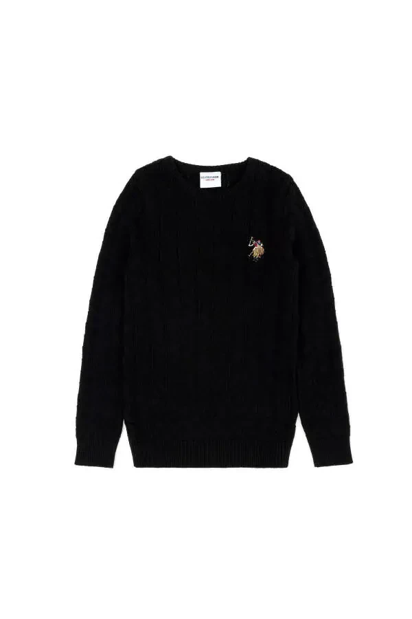 Boy's Black Basic Crew Neck Sweater 50269032-VR046 - 10