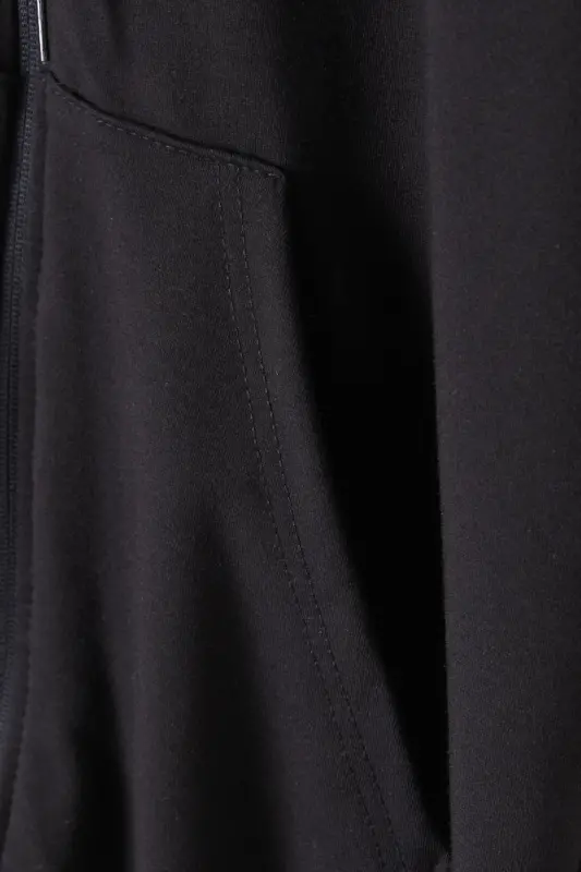 Boy's Black School Cardigan with Hood and Zipper 16194-Black - 3