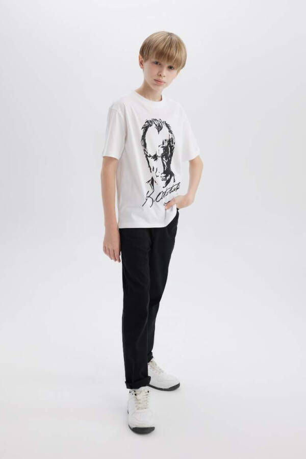 Boys Black Straight Leg Gabardine Trousers - 4