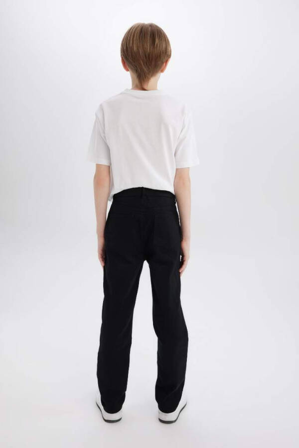 Boys Black Straight Leg Gabardine Trousers - 9