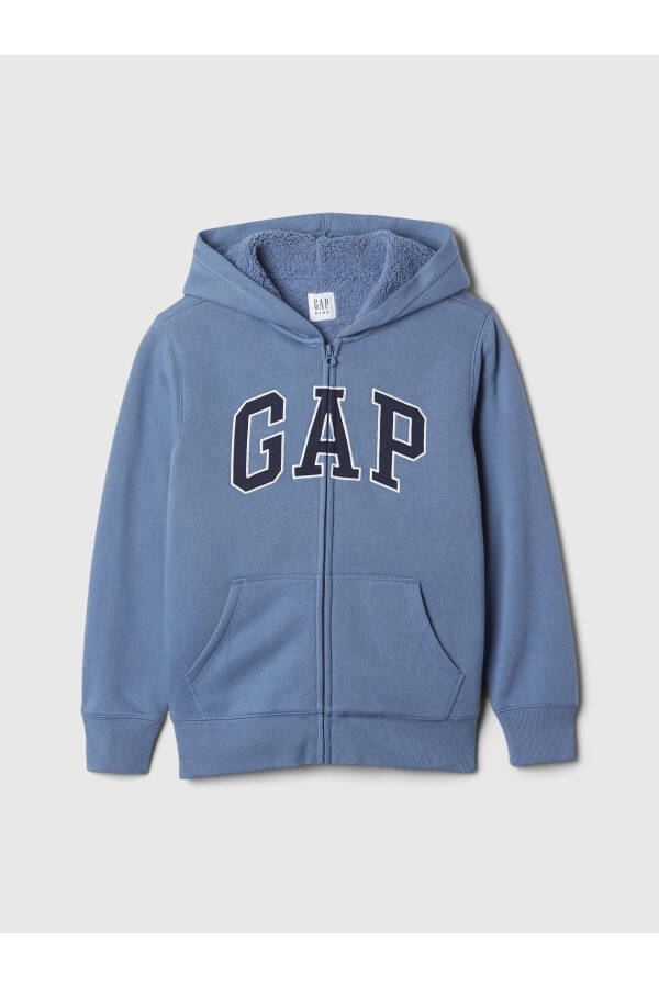 Boys' Blue Gap Logo Relaxed Sherpa Sweatshirt - 8