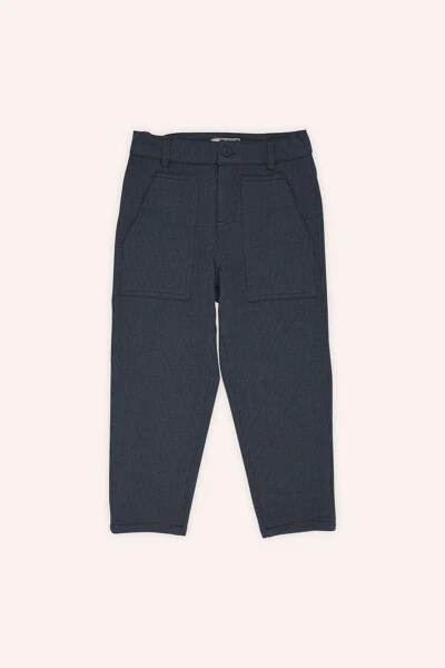 Boy's Buttoned Navy Blue Pants - PANÇO
