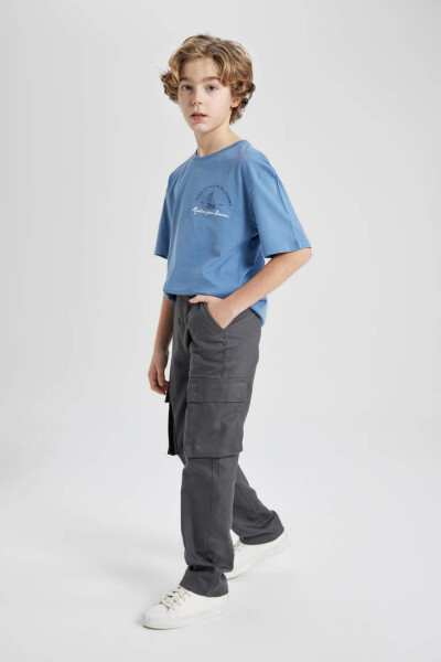 Boys' Cargo Fit Standard Leg Twill Pants Anthracite - 1