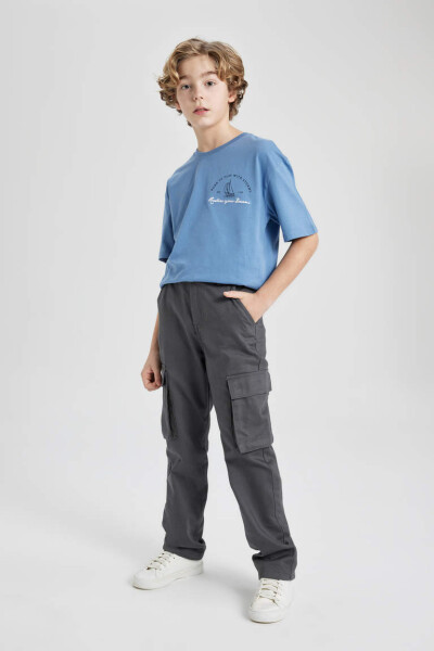 Boys' Cargo Fit Standard Leg Twill Pants Anthracite - 3