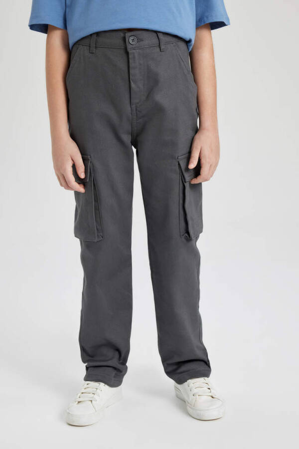 Boys' Cargo Fit Standard Leg Twill Pants Anthracite - 4