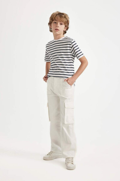 Boys Cargo Fit Straight Leg Jean Pants Ecru - 9