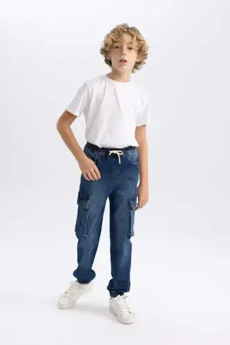 Boys Cargo Jogger Elastic Waistband Jean Pants B5447a824sp - 1
