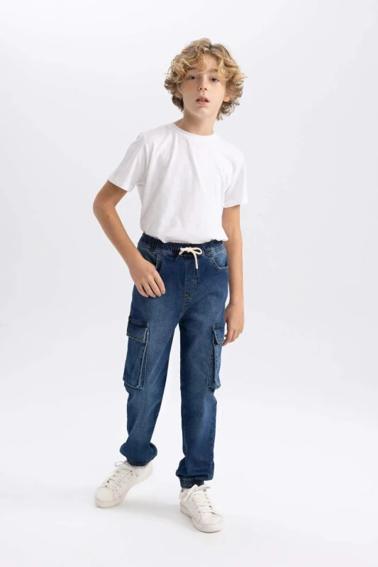 Boys Cargo Jogger Elastic Waistband Jean Pants B5447a824sp - 1