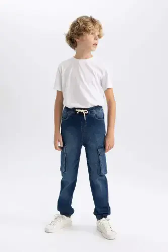 Boys Cargo Jogger Elastic Waistband Jean Pants B5447a824sp - 3