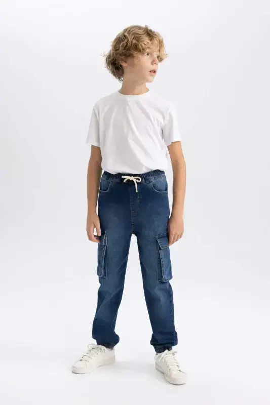 Boys Cargo Jogger Elastic Waistband Jean Pants B5447a824sp - 3