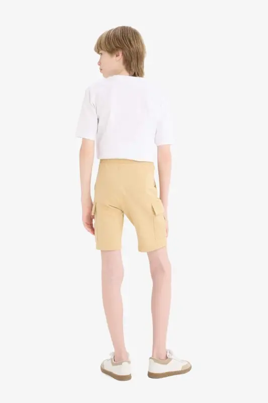 Boys Cargo Pocket Shorts-Stone - 6