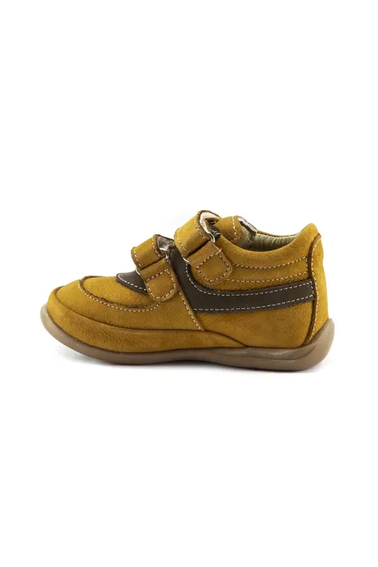 Boy's Cat-Coffee Leather Orthopedic Support First Step Boots - 10