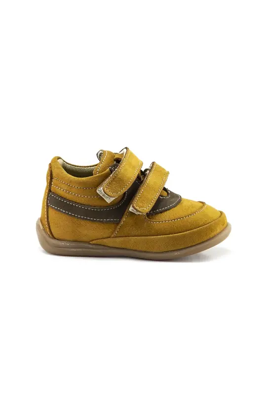 Boy's Cat-Coffee Leather Orthopedic Support First Step Boots - 2