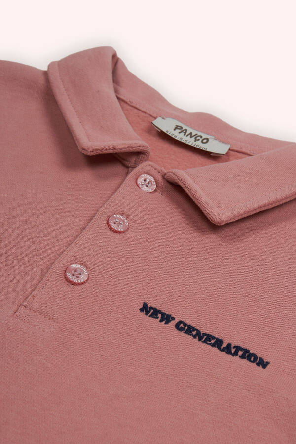 Boy's Collared Rose Sweatshirt-019 - 3