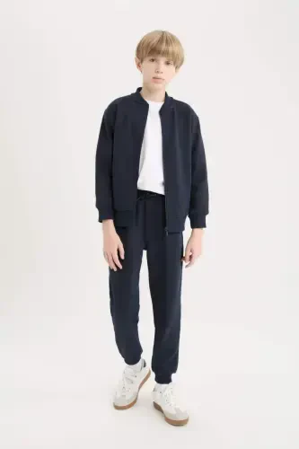 Boy's College Neck Bomber Jacket D2803A824AU - DEFACTO (1)