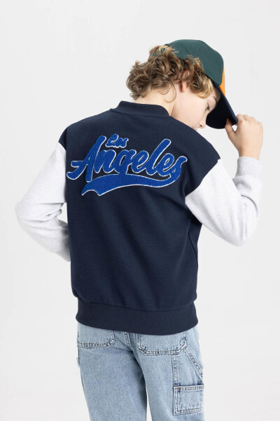 Boys College Neck Bomber Jacket Hoodie B6635A824SP - 4