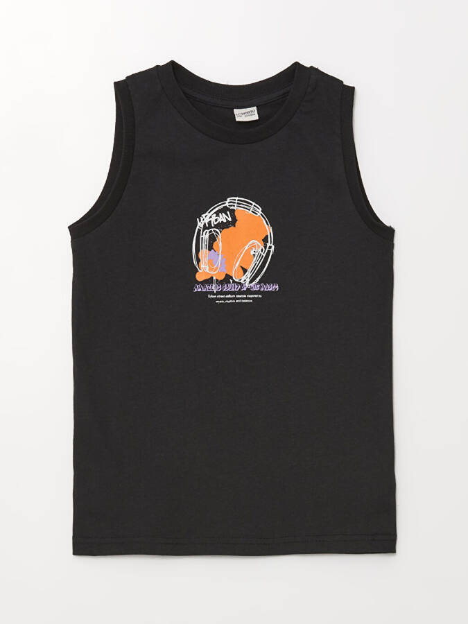 Boys' Comfortable Fit Bike Neck Printed Tank Top - 1