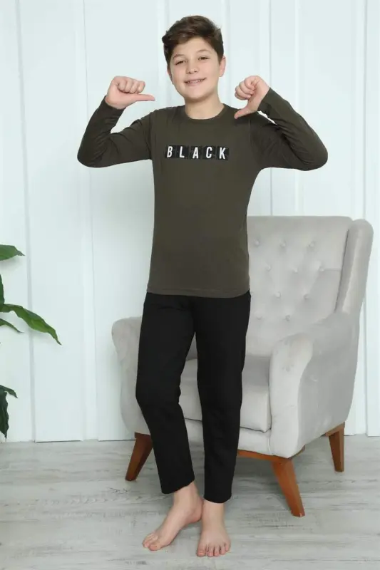 Boys' Cotton Pajama Set 20419 - BÜYÜKBEDENIZ