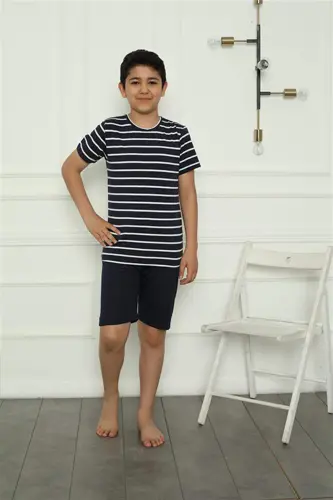 Boy's Cotton Pajamas with Shorts, 20394 - BÜYÜKBEDENIZ (1)