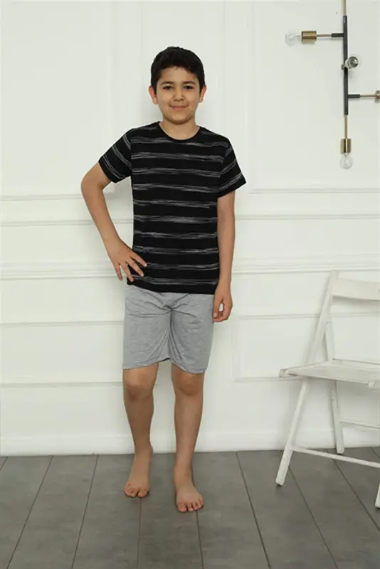 Boys' Cotton Shorts Pajama Set 20392 - 2