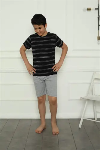 Boys' Cotton Shorts Pajama Set 20392 - 3