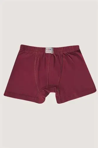 Boys Cotton Soft and Flexible Lycra Boxer 3-Pack Burgundy Gray Black - BÜYÜKBEDENIZ (1)