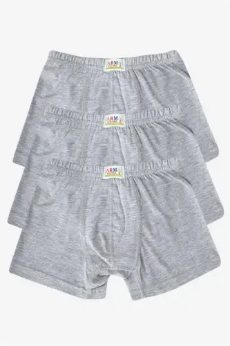 Boys Cotton Soft and Flexible Lycra Boxer 3-Pack Grey - 1