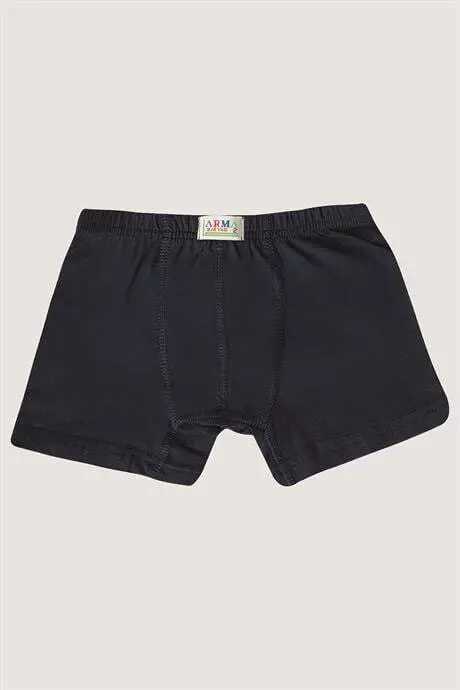 Boys Cotton Soft and Flexible Lycra Boxer 3 Pack Navy Blue Gray Blue - 2