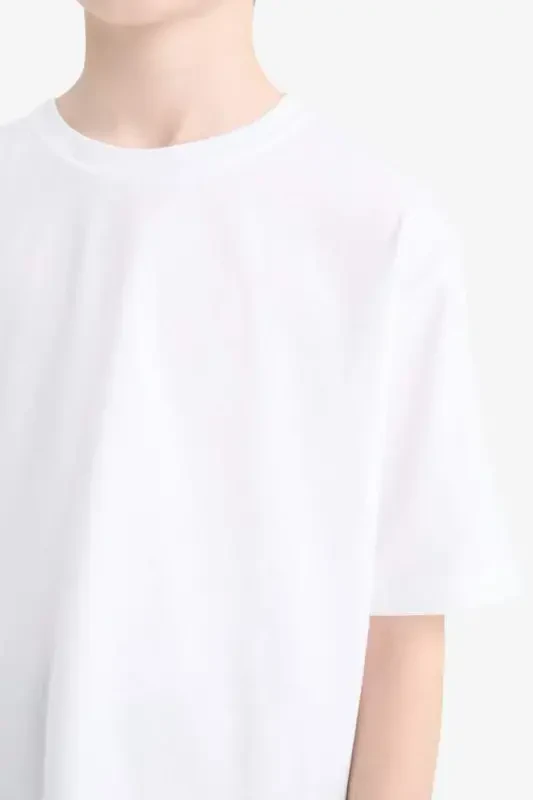 Boy's Crew Neck Basic Plain Short Sleeve T-Shirt-Off White - 5
