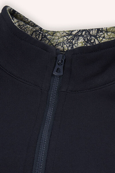Boys Detailed Navy Blue Sweatshirt - 4