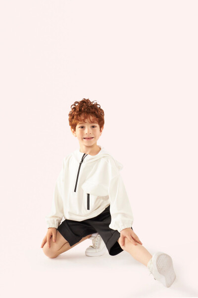 Boy's Ecru Hoodie Sweatshirt - PANÇO (1)