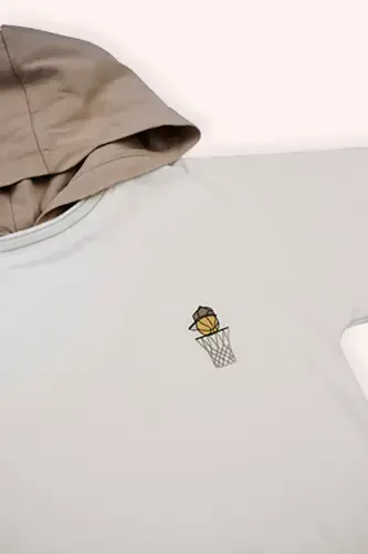 Boy's Ecru Hoodie T-Shirt - PANÇO (1)