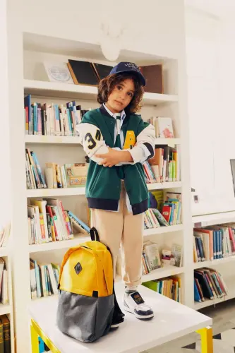 Boys Gabardine School Trousers-Beige - 3