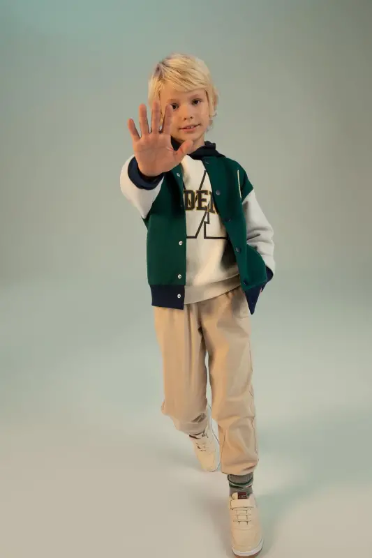 Boys Gabardine School Trousers-Beige - 4