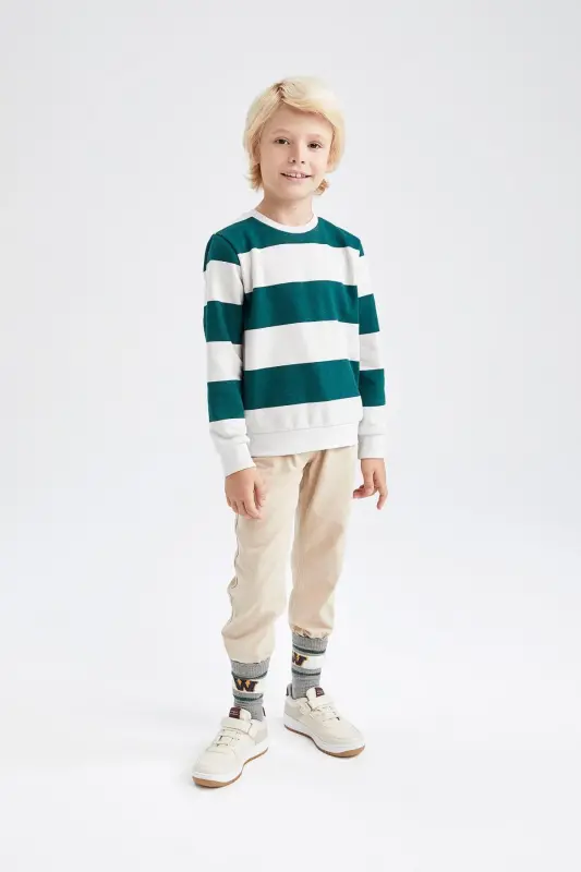 Boys Gabardine School Trousers-Beige - 6